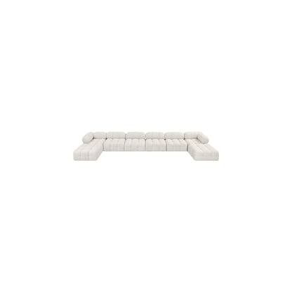 Ames Cream Boucle Fabric Modular Sectional