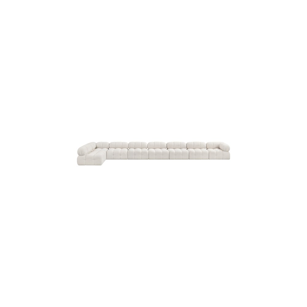 Ames Cream Boucle Fabric Modular Sectional