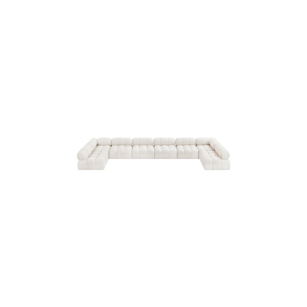 Ames Cream Boucle Fabric Modular Sectional