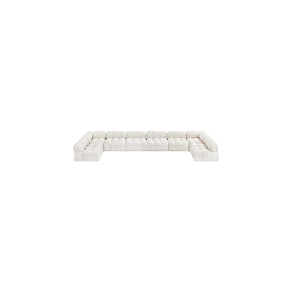 Ames Cream Boucle Fabric Modular Sectional