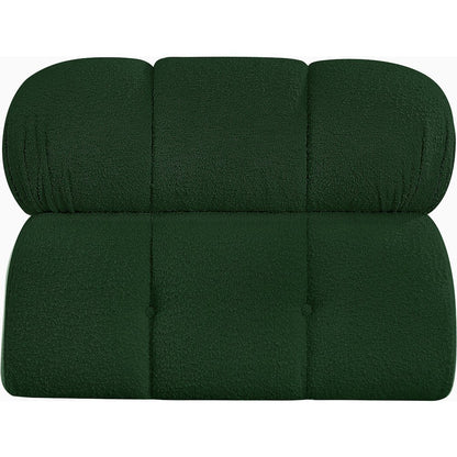 Ames Green Boucle Fabric Armless
