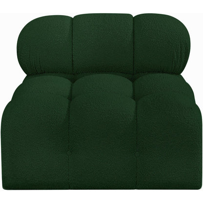 Ames Green Boucle Fabric Armless