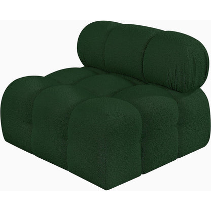 Ames Green Boucle Fabric Armless