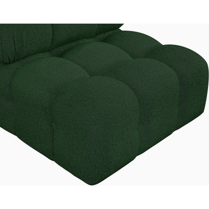 Ames Green Boucle Fabric Armless