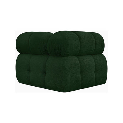 Ames Green Boucle Fabric Corner