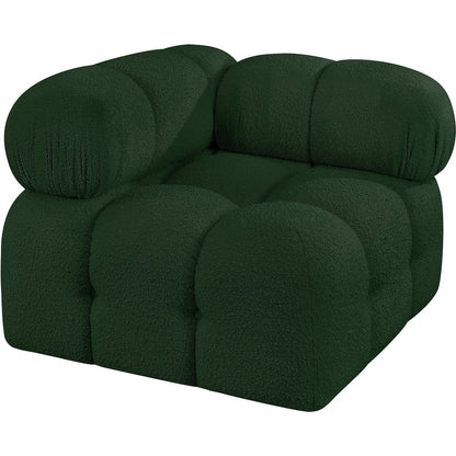 Ames Green Boucle Fabric Corner