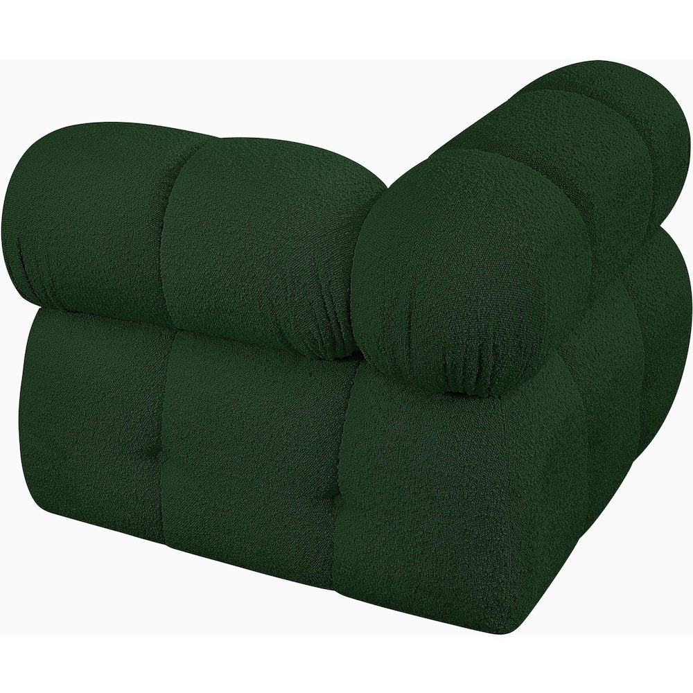 Ames Green Boucle Fabric Corner