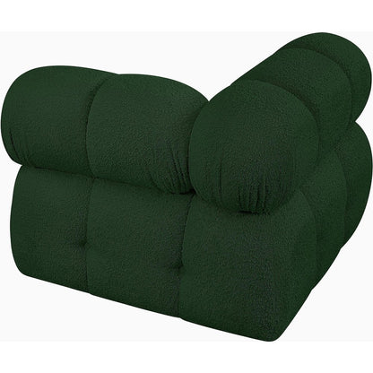 Ames Green Boucle Fabric Corner