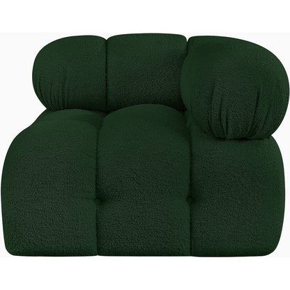 Ames Green Boucle Fabric Corner