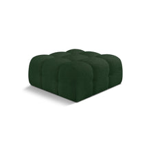 Ames Green Boucle Fabric Ottoman