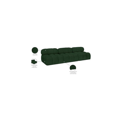 Ames Green Boucle Fabric Modular Sofa