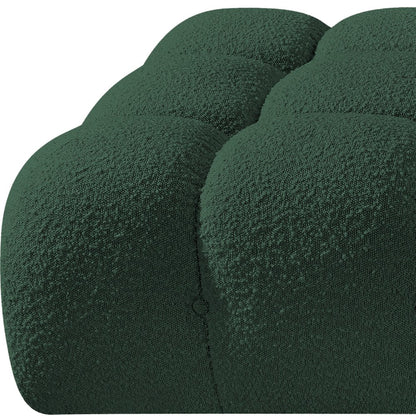 Ames 102" Green Boucle Fabric Upholstered 3pc. Modular Sofa