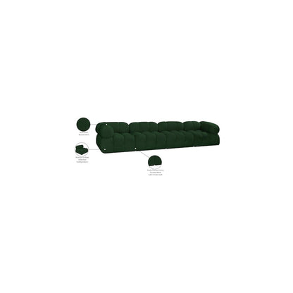 Ames Green Boucle Fabric Modular Sofa