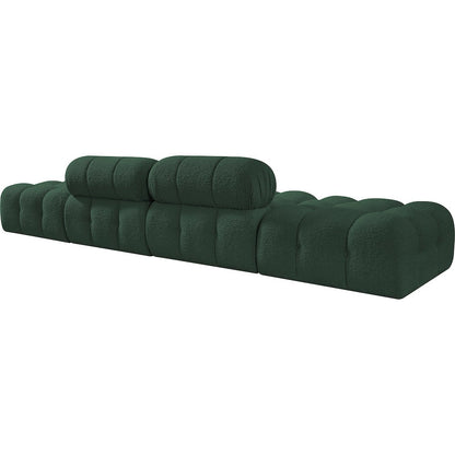 Ames 136" Green Boucle Fabric Upholstered 4pc. Modular Sofa
