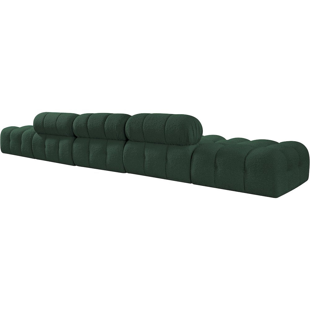 Ames 170" Green Boucle Fabric Upholstered 5pc. Modular Sofa
