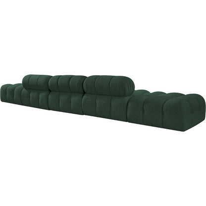 Ames 170" Green Boucle Fabric Upholstered 5pc. Modular Sofa