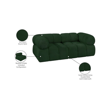 Ames Green Boucle Fabric Modular Sofa