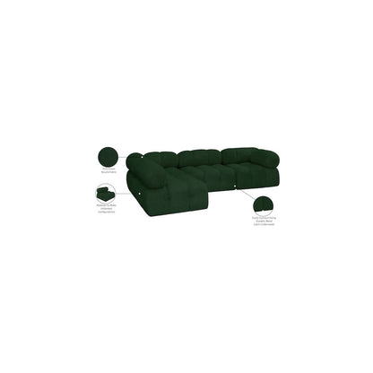 Ames Green Boucle Fabric Modular Sectional