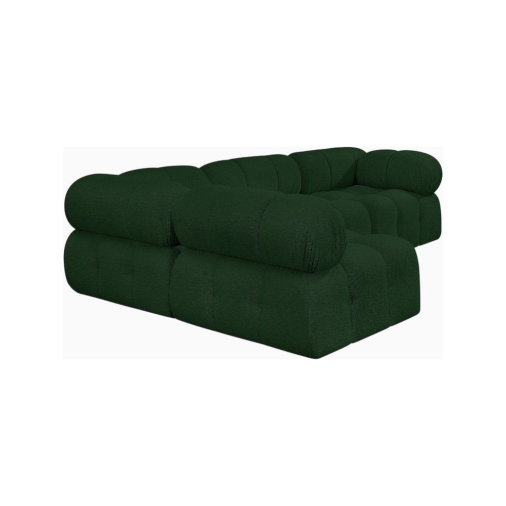 Ames Green Boucle Fabric Modular Sectional