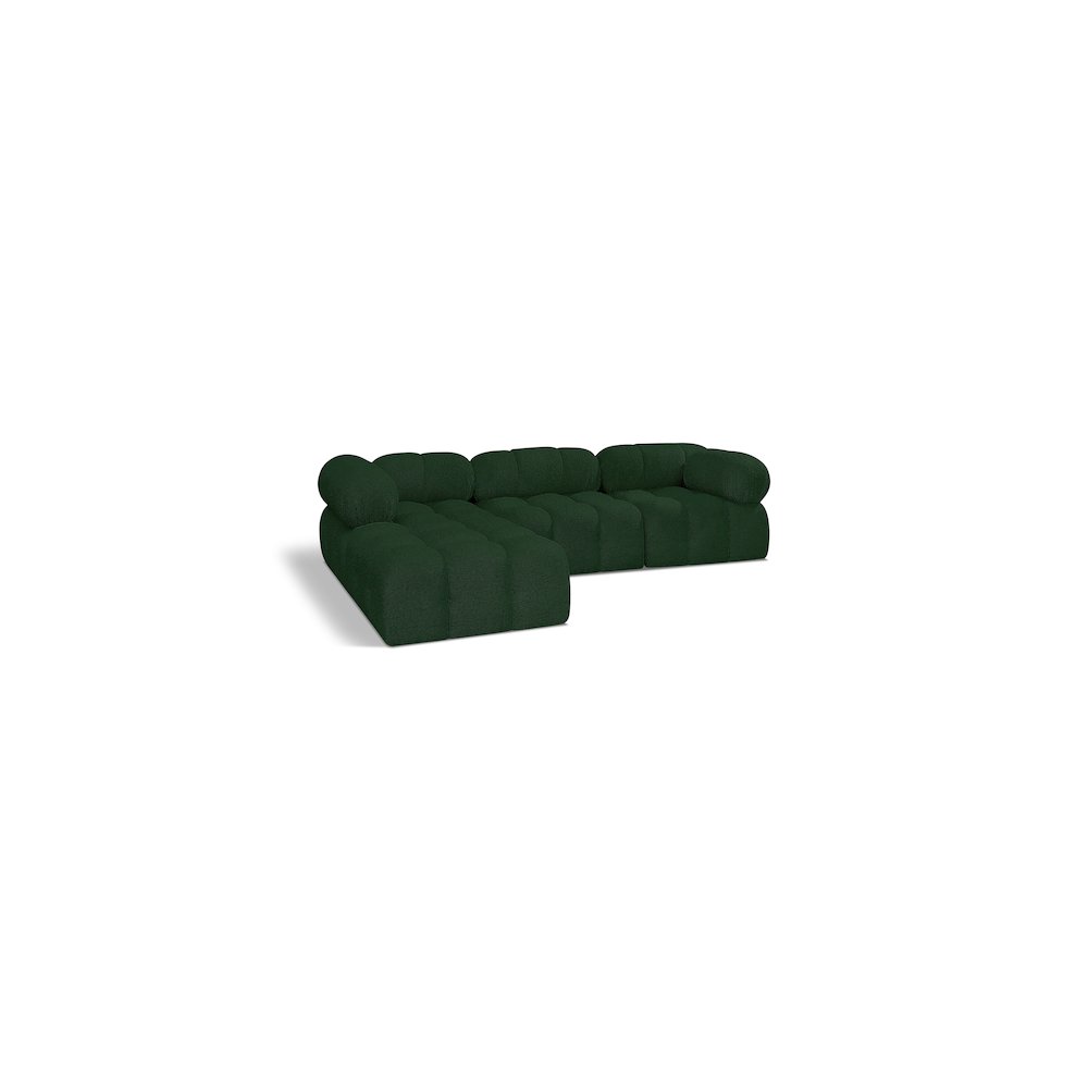 Ames Green Boucle Fabric Modular Sectional