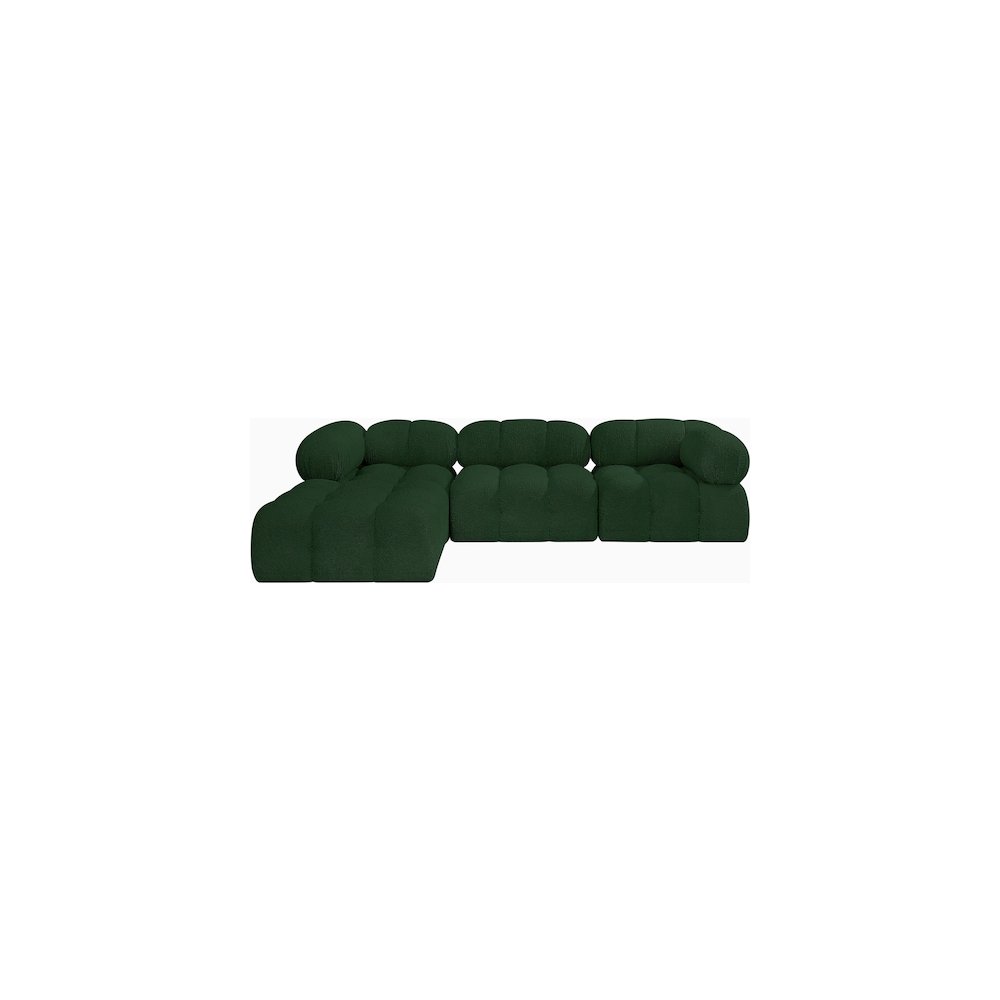 Ames Green Boucle Fabric Modular Sectional