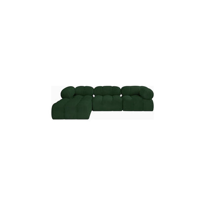 Ames Green Boucle Fabric Modular Sectional