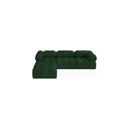 Ames Green Boucle Fabric Modular Sectional