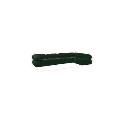 Ames Green Boucle Fabric Modular Sectional