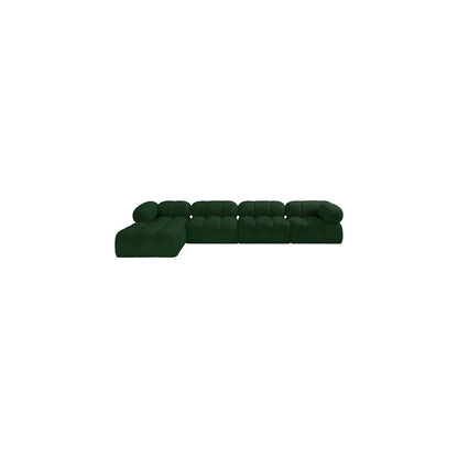 Ames Green Boucle Fabric Modular Sectional
