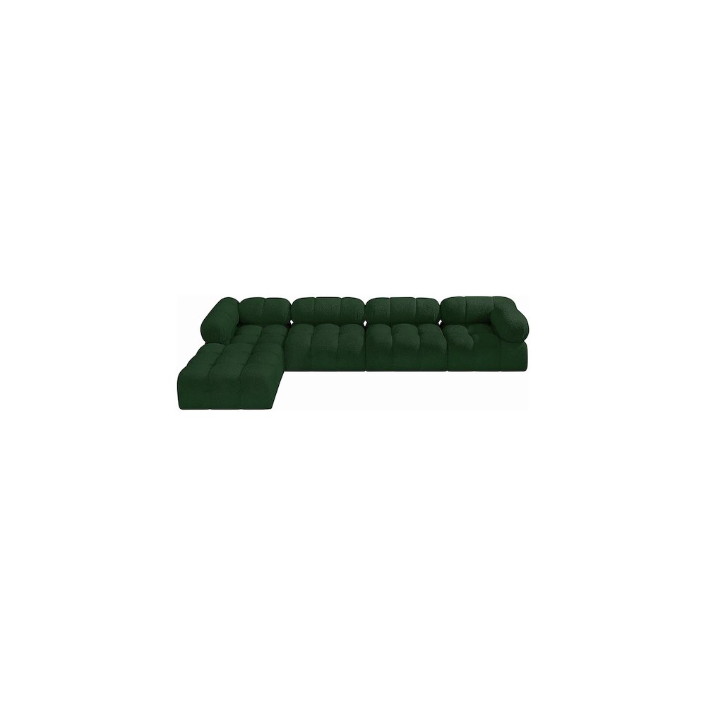 Ames Green Boucle Fabric Modular Sectional