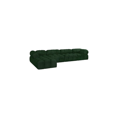 Ames Green Boucle Fabric Modular Sectional