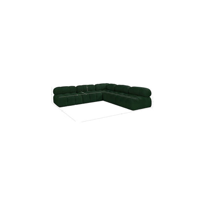 Ames Green Boucle Fabric Modular Sectional
