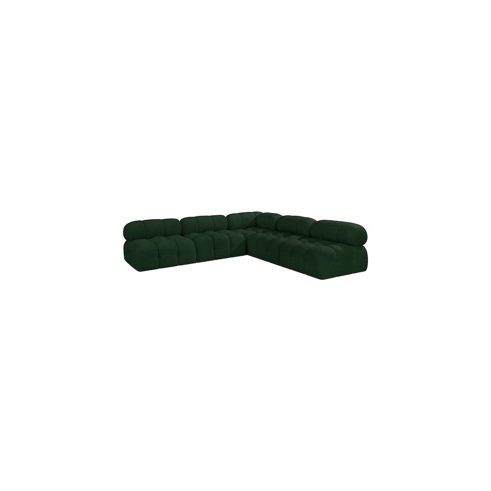 Ames Green Boucle Fabric Modular Sectional