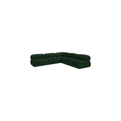 Ames Green Boucle Fabric Modular Sectional