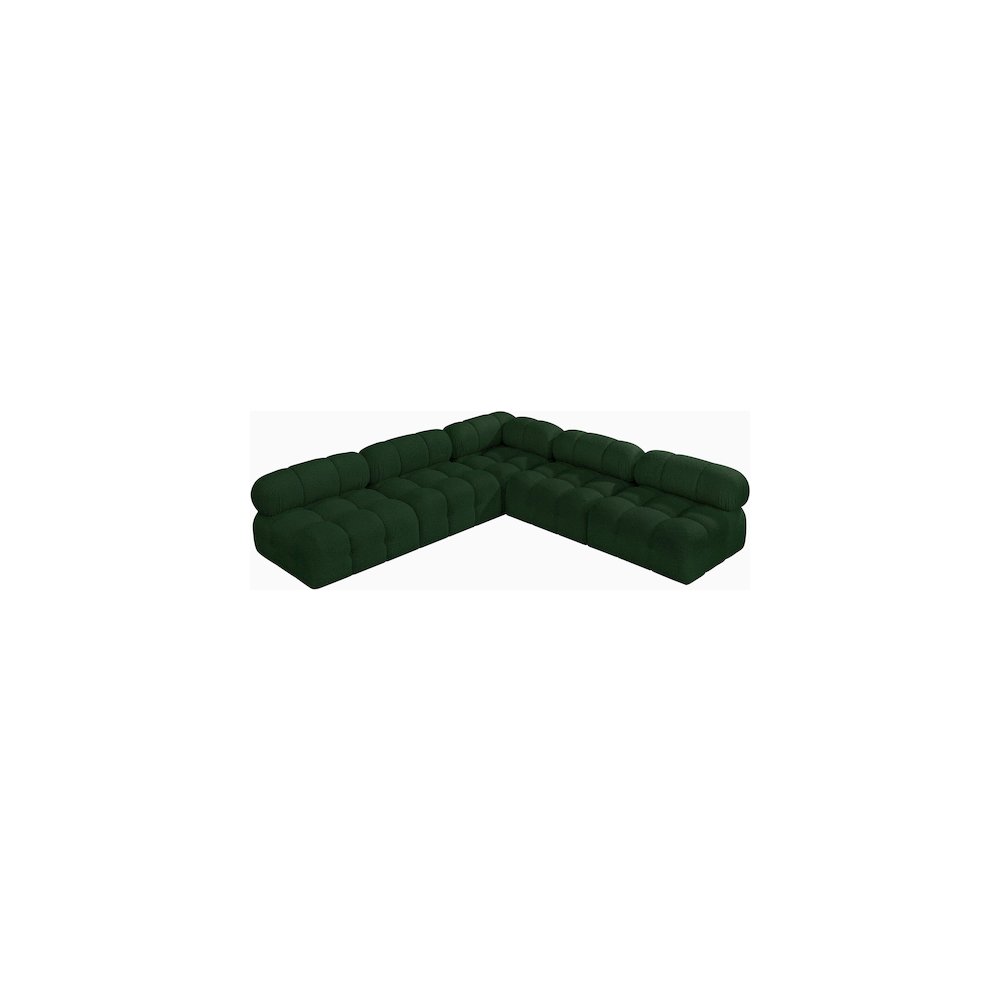 Ames Green Boucle Fabric Modular Sectional