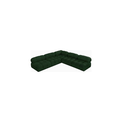 Ames Green Boucle Fabric Modular Sectional