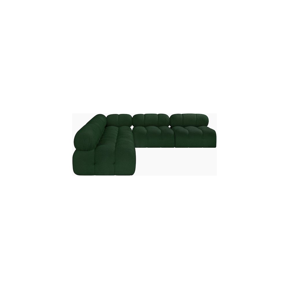 Ames Green Boucle Fabric Modular Sectional