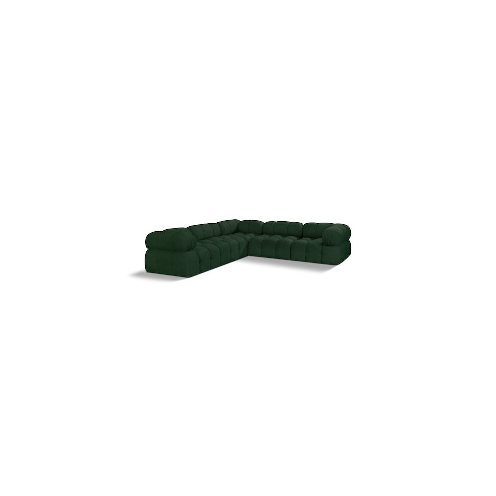 Ames Green Boucle Fabric Modular Sectional