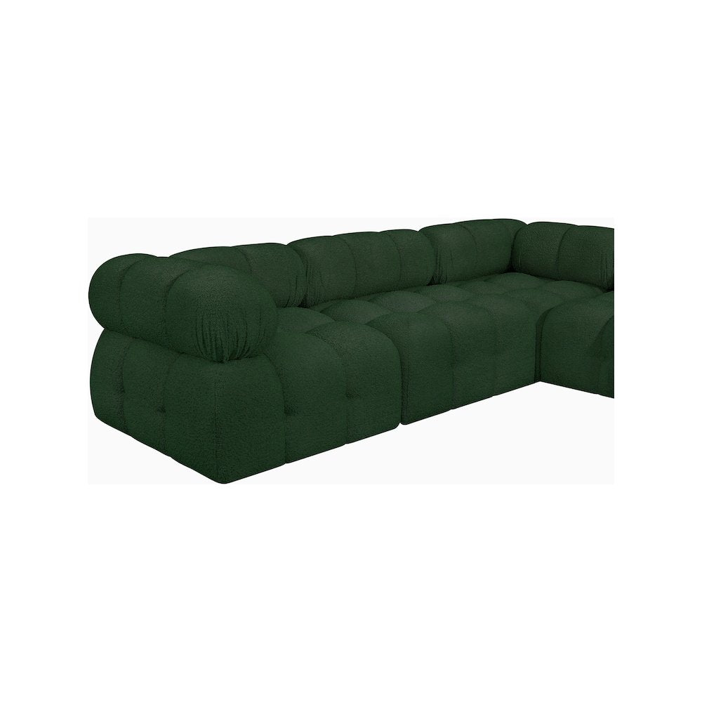 Ames Green Boucle Fabric Modular Sectional