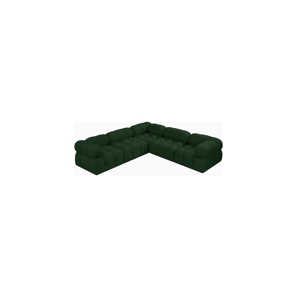 Ames Green Boucle Fabric Modular Sectional