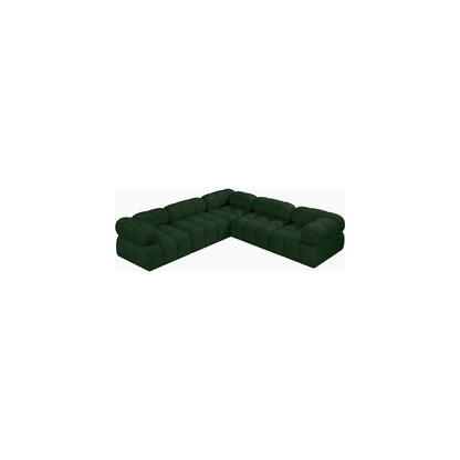 Ames Green Boucle Fabric Modular Sectional