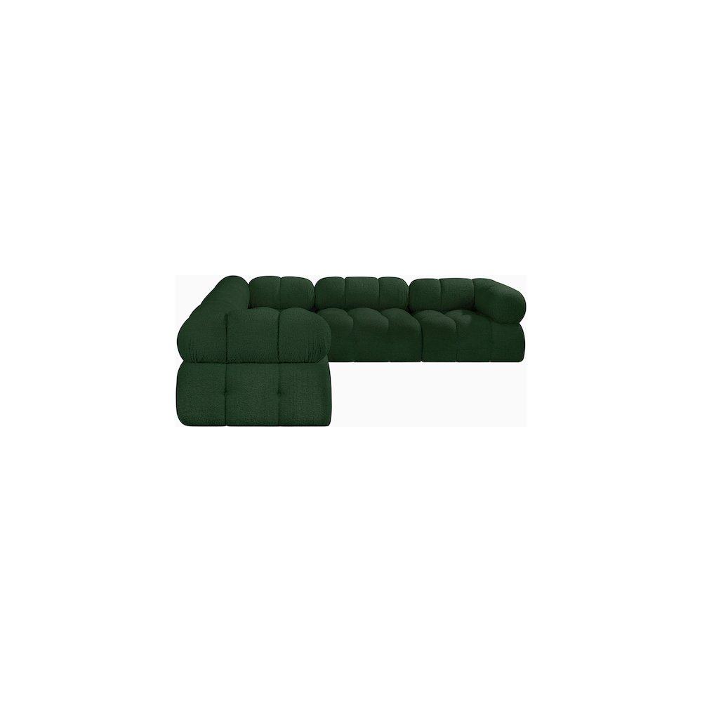 Ames Green Boucle Fabric Modular Sectional