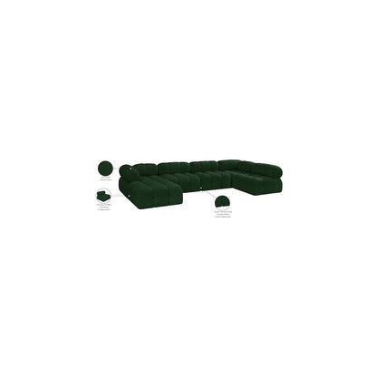 Ames Green Boucle Fabric Modular Sectional