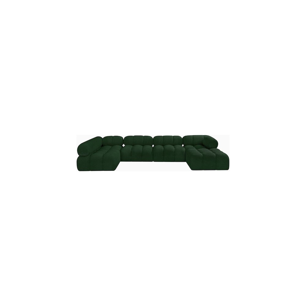 Ames Green Boucle Fabric Modular Sectional