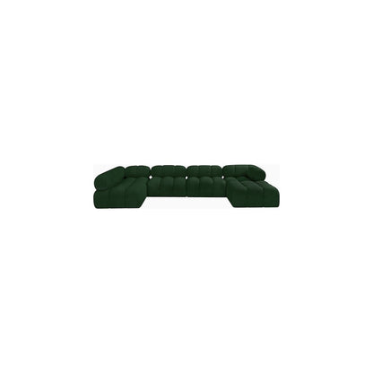 Ames Green Boucle Fabric Modular Sectional
