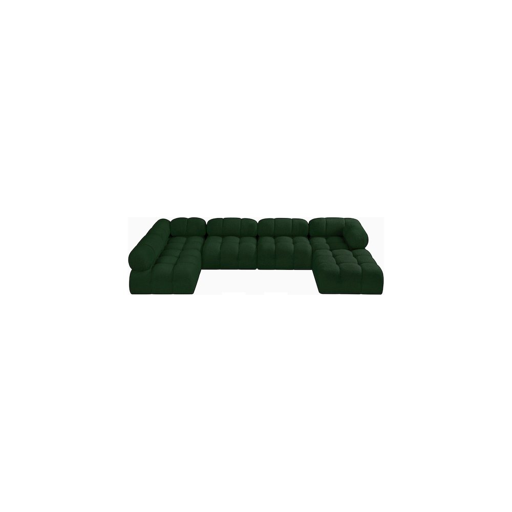 Ames Green Boucle Fabric Modular Sectional