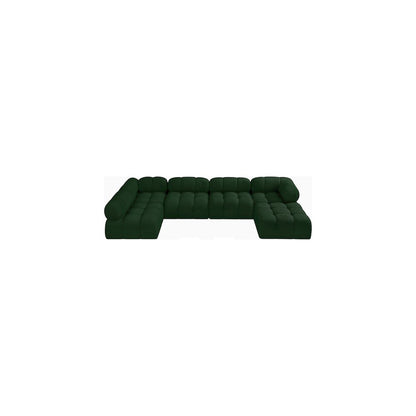 Ames Green Boucle Fabric Modular Sectional
