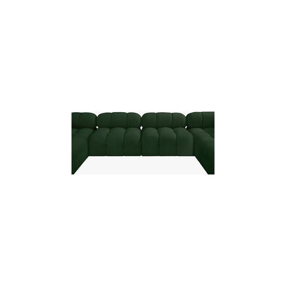 Ames Green Boucle Fabric Modular Sectional