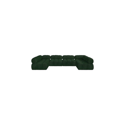 Ames Green Boucle Fabric Modular Sectional