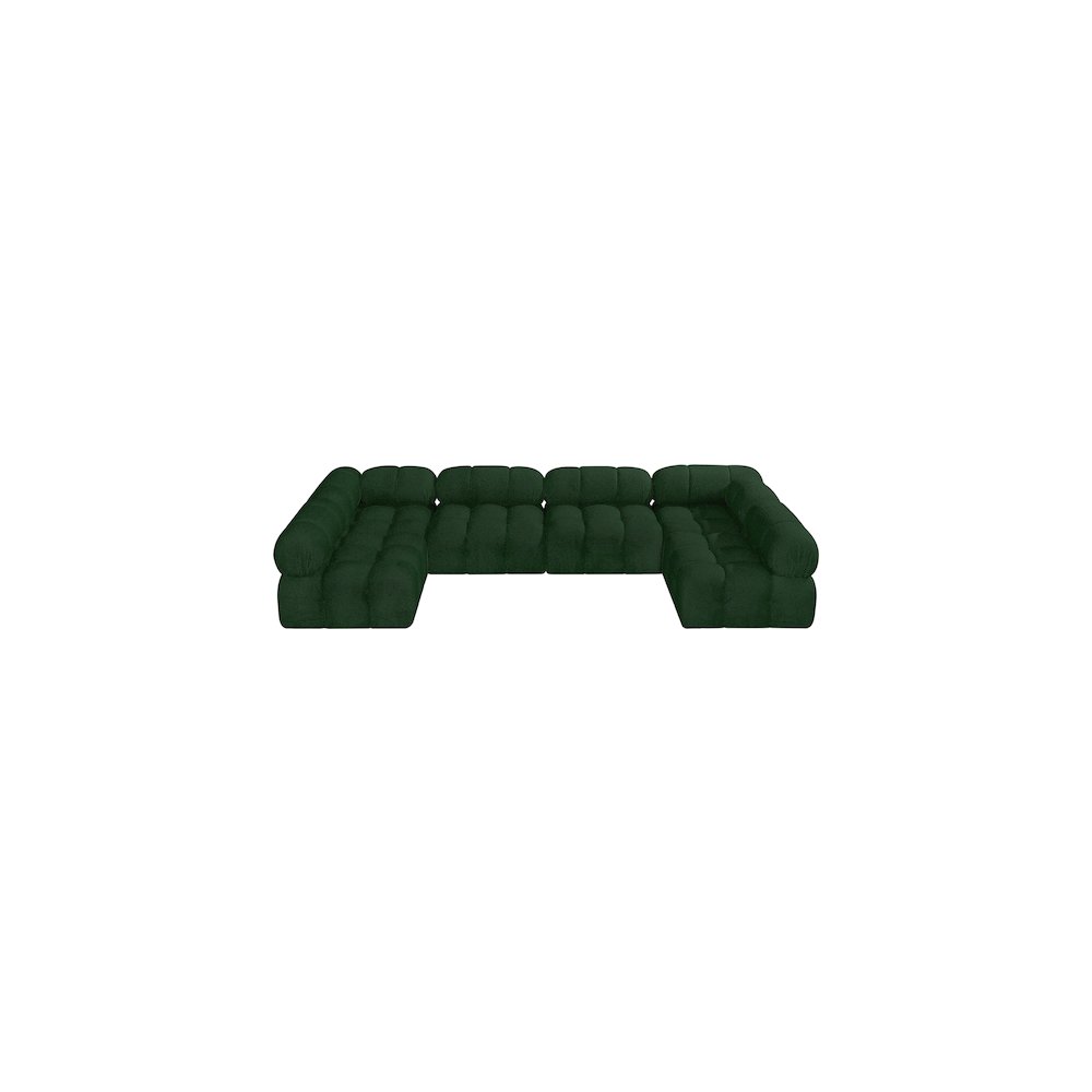 Ames Green Boucle Fabric Modular Sectional